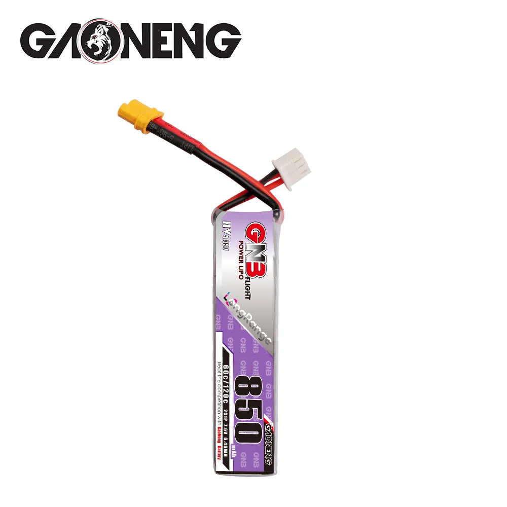 【GNB】Gaoneng 7.6V 850mAh 60C/120C 2S HV 4.35V Lipo Battery