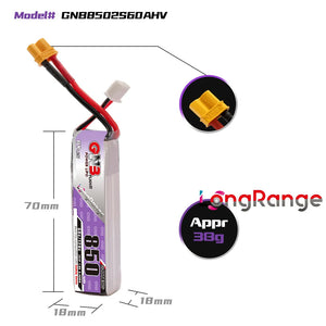 【GNB】Gaoneng 7.6V 850mAh 60C/120C 2S HV 4.35V Lipo Battery