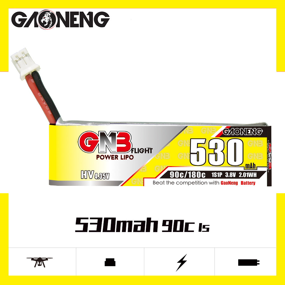 【GNB】Gaoneng 3.8V 530mAh 90C/180 1S HV 4.35V Lipo Battery