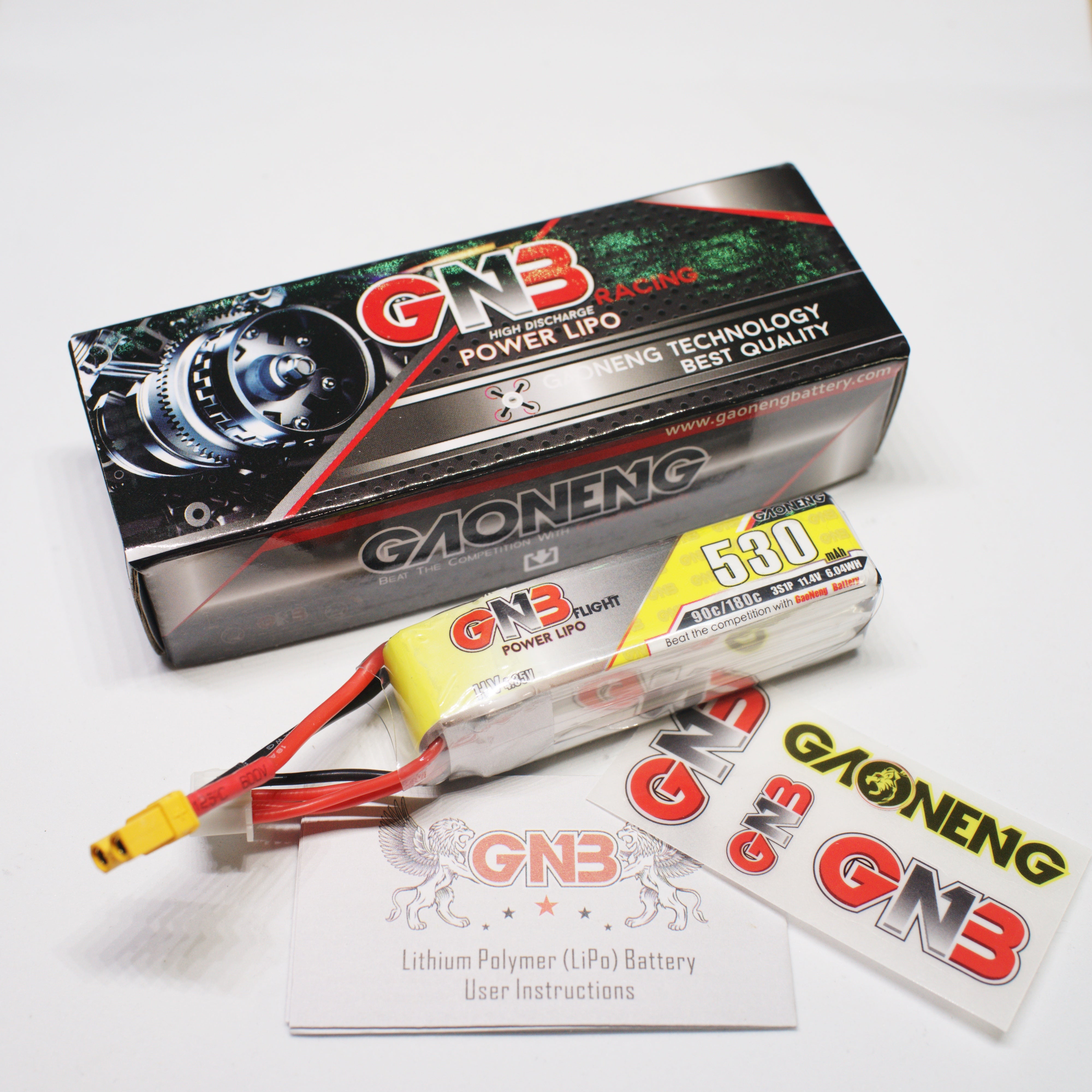 【GNB】Gaoneng 11.4V 530mAh 90C 3S HV 4.35V Lipo Battery